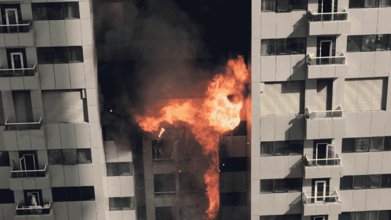 Oran : un homme escalade un immeuble en feu pour secourir des enfants piégés.