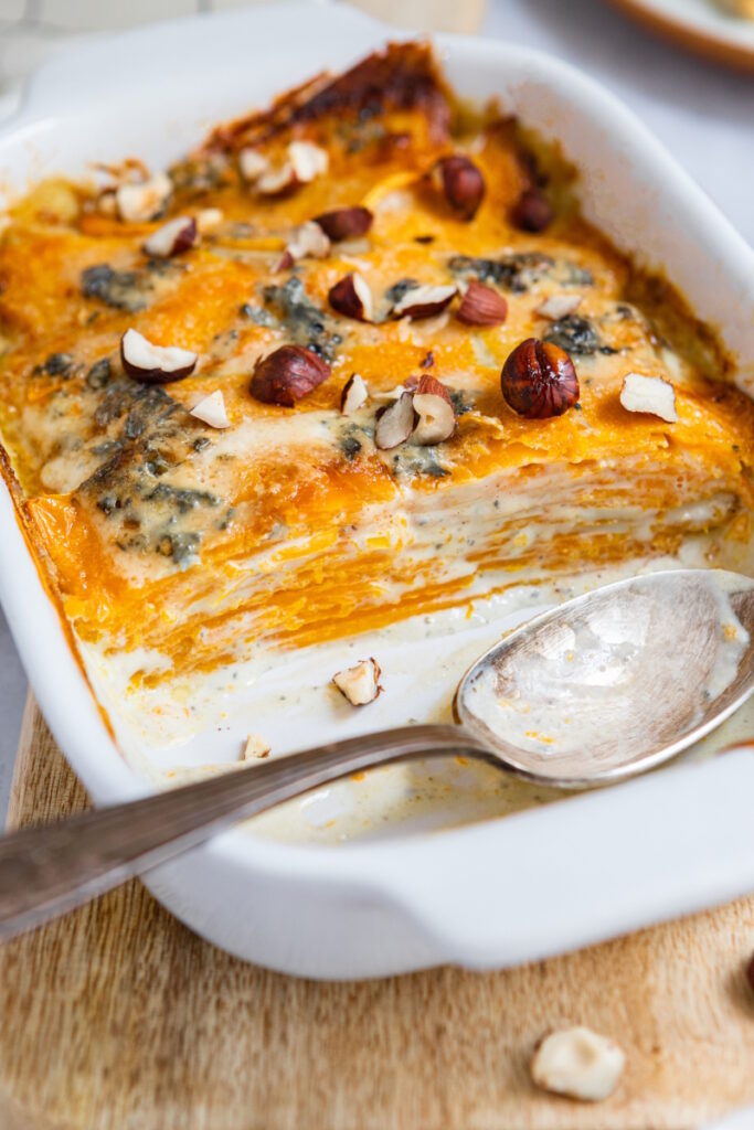Gratin de butternut au fromage bleu : une recette traditionnelle revisité en cuisine française