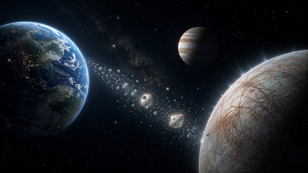 La théorie de la vie extraterrestre liée à la Terre et à Europe, lune de Jupiter