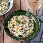 Risotto à la courgette, bacon et parmesan : une recette italienne traditionnelle revisité.