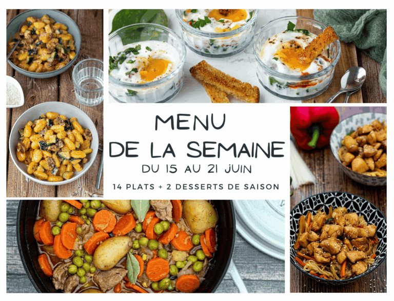 Menu de la semaine : plats variés proposés par les restaurants locaux du secteur alimentaire.