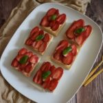 Tartelettes carrées à la crème pâtissière et fraises : une recette traditionnelle revisité.