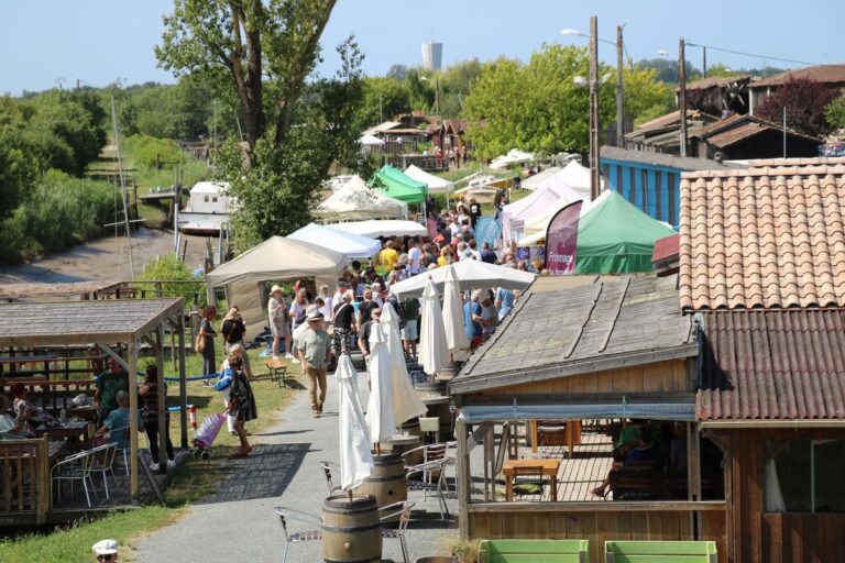 Marché de producteurs à Saint-Vivien-de-Médoc : le Petit Port attire les visiteurs.