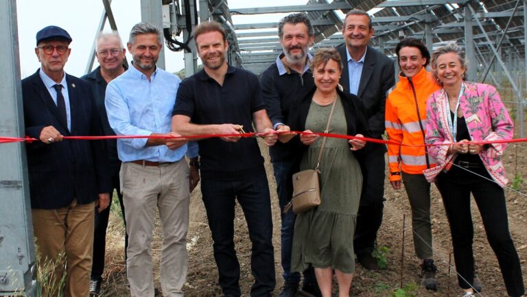 Inauguration de l’installation agrivoltaïque sur les vignes du domaine André Brunel à Travaillan.