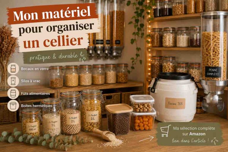 Organisation de celliers : utilisation de bocaux, silos et fûts pour un rangement efficace.