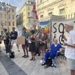 Affaire Legay : rassemblement du collectif niçois devant le Palais de Justice
