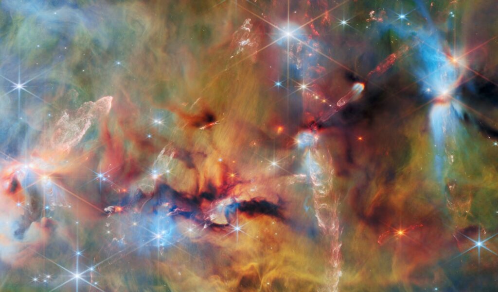 Le télescope James-Webb révèle des détails inédits des nuages d’Orion.