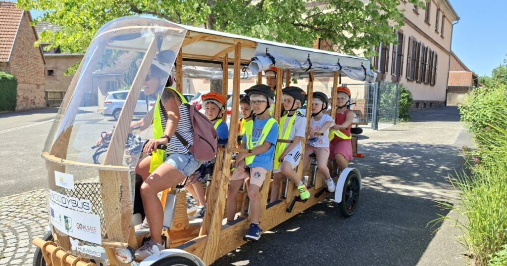 Le vélobus relie l’école d’Eschbach au périscolaire de Hegeney chaque jour.