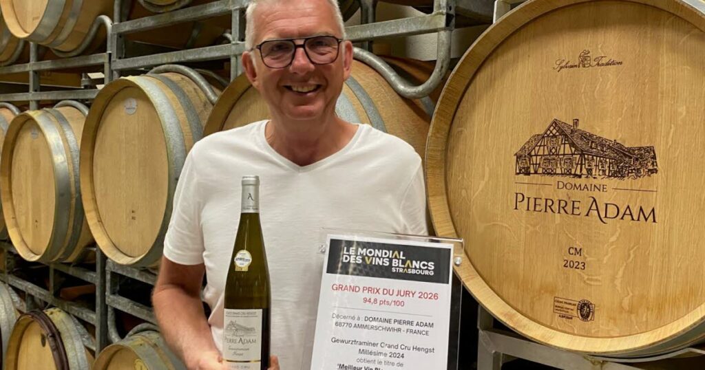 Ammerschwihr : le Gewurztraminer du domaine Pierre Adam élu meilleur vin blanc mondial.