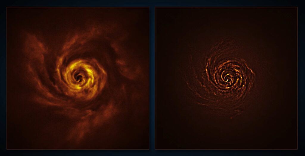 Le VLT observe la rotation de matière autour de l’étoile AB Aurigae.