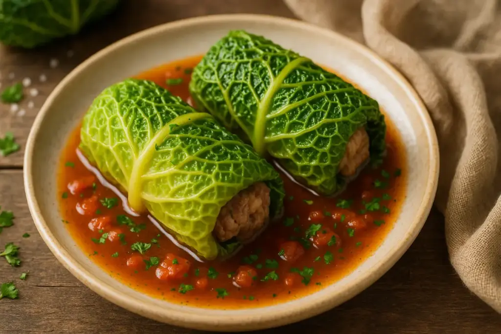 Chou farci à la viande hachée : recette simple pour 4 personnes à réaliser au potager