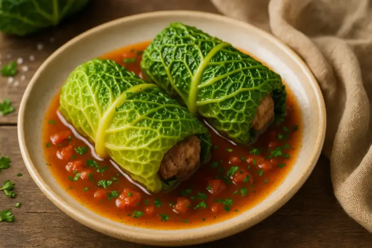 Chou farci à la viande hachée : recette simple pour 4 personnes à réaliser au potager