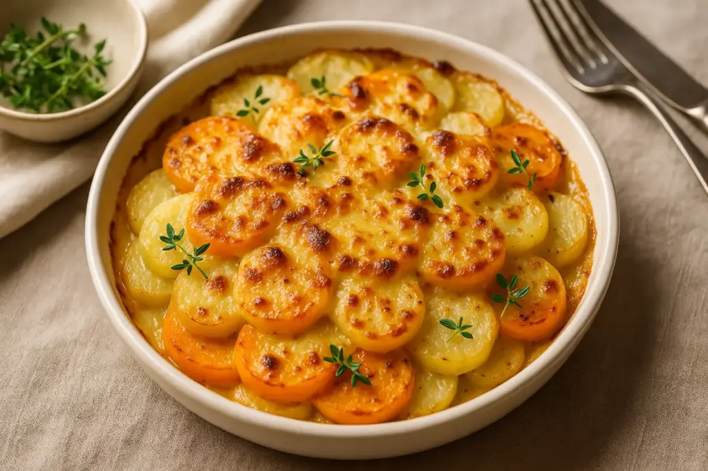 Gratin de courge butternut et pommes de terre : un plat complet du potager français