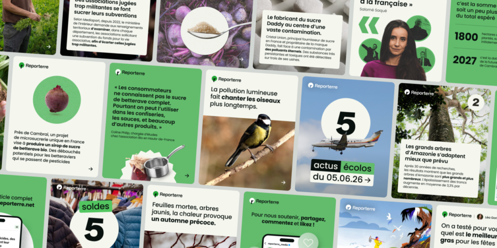 Upian Studio et Reporterre collaborent pour un projet sur la transition écologique en France.