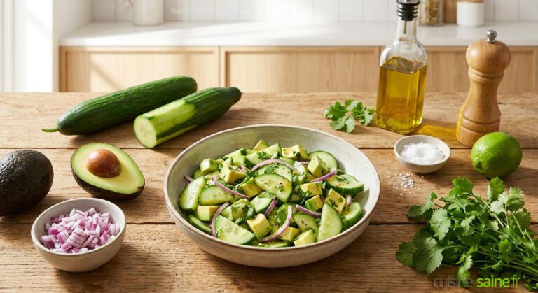 Salade d’avocat et concombre : une recette saine adoptée par les nutritionnistes européens.