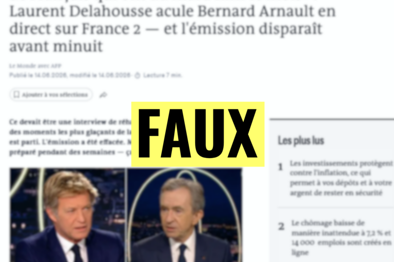 Alerte à l’escroquerie : un faux article imitant Le Monde circule en France.