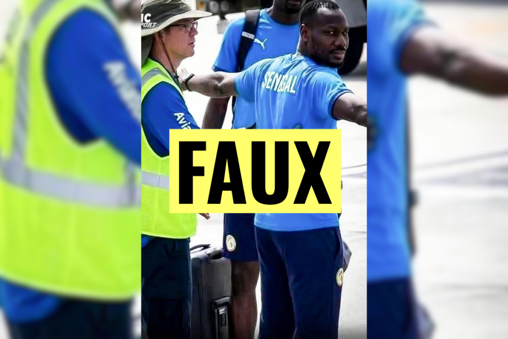 Coupe du monde 2026 : fausse photo du sélectionneur sénégalais lors de son arrivée aux États-Unis.