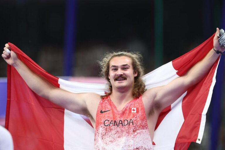Ethan Katzberg réalise la meilleure performance de l’année au lancer du marteau pour le Canada.