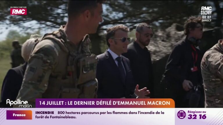 Défilé du 14 juillet : Emmanuel Macron présente les forces armées françaises.