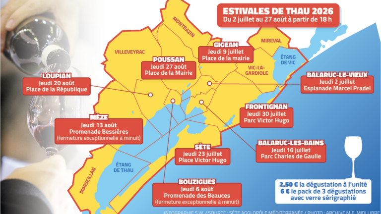 Les conviviales Estivales autour du bassin de Thau annoncent neuf dates d’événements.