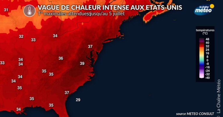 Vague de chaleur exceptionnelle prévue sur la côte Est des États-Unis.