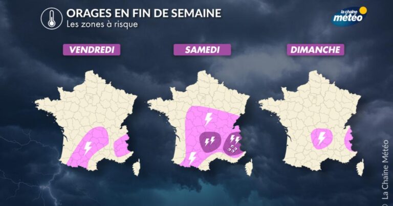 Canicule en France : orages localement violents prévus ce week-end.