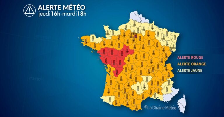 Alerte rouge canicule : le centre-ouest et la région parisienne en vigilance météorologique.