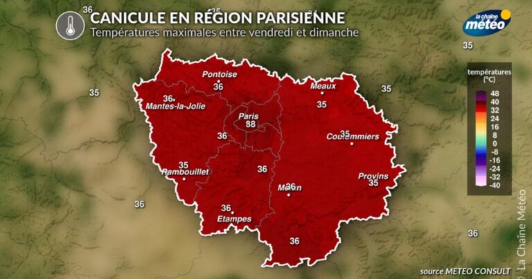 Canicule en Ile-de-France : alerte rouge pour des températures atteignant 38°C.