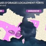 Orages violents en France : fortes pluies, grêle et rafales atteignant 100 km/h.