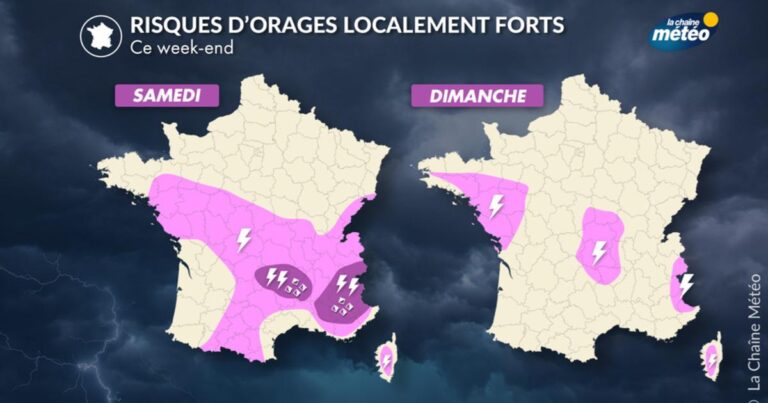 Orages violents en France : fortes pluies, grêle et rafales atteignant 100 km/h.