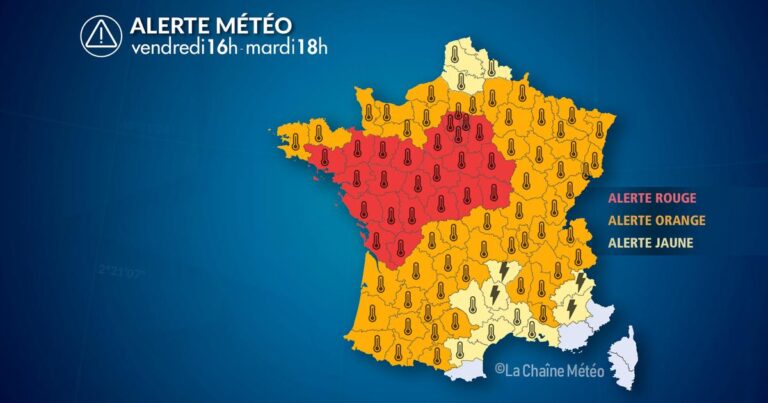 Alerte rouge canicule : le centre-ouest et le bassin parisien en vigilance météorologique.