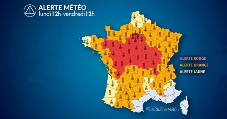 Alerte rouge canicule : températures extrêmes attendues dans plusieurs régions.