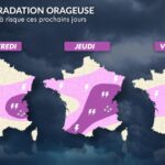 Orages violents en France : fortes pluies et grêle attendues jusqu&rsquo;à vendredi.