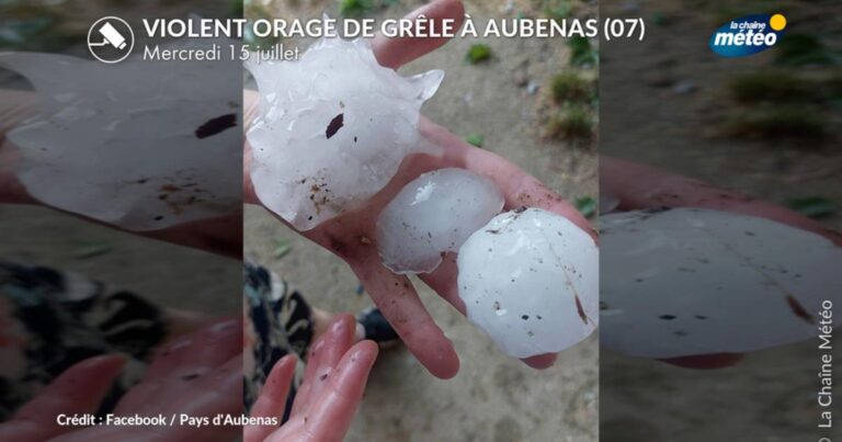 Violents orages en France : 12 000 impacts de foudre et grêle de 7 cm observés.