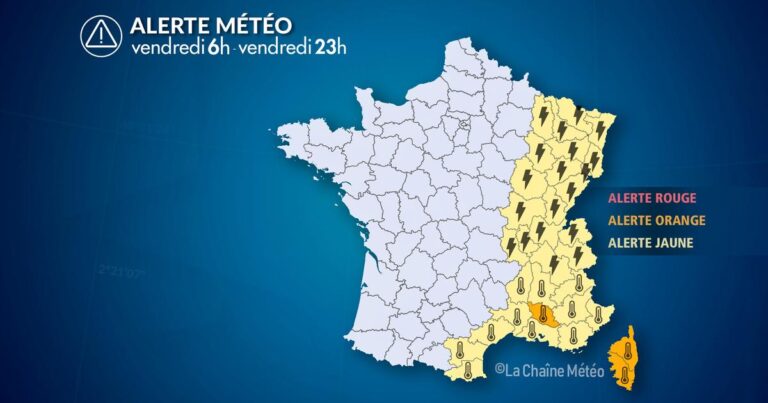 Alerte Météo : Canicule dans le sud-est, orages attendus dans plusieurs départements.