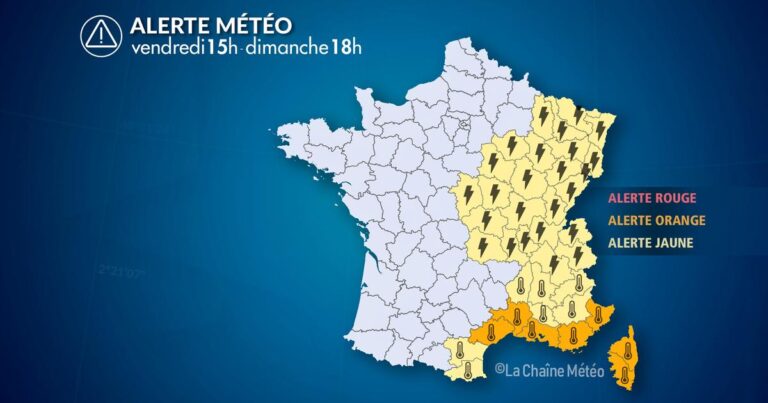 Canicule et orages prévus dans le sud-est, alerte météo active pour ce vendredi