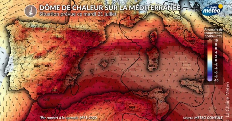 Canicule en Méditerranée : températures atteignant près de 50°C et incendies en Espagne.