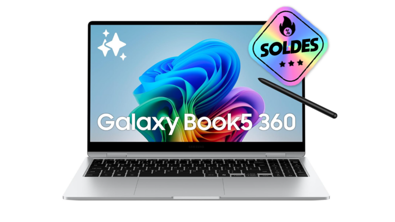 Samsung Galaxy Book5 360 disponible à 959 € sur Amazon, réduction par rapport au prix initial de 1099 €
