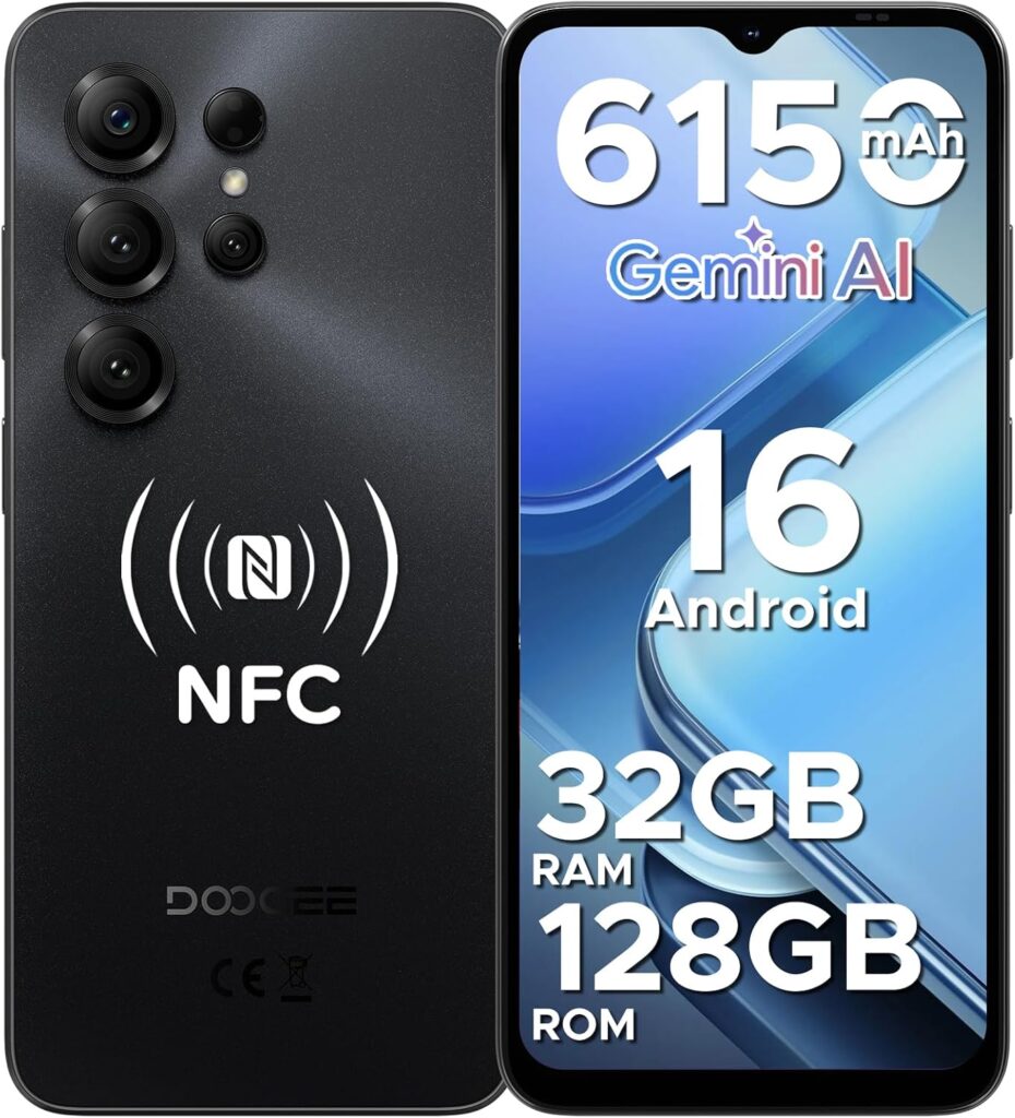 NOTE56 X Pro Android 16 : Smartphone 6,56 pouces, 6150 mAh, 32GB+128GB, Face ID disponible.