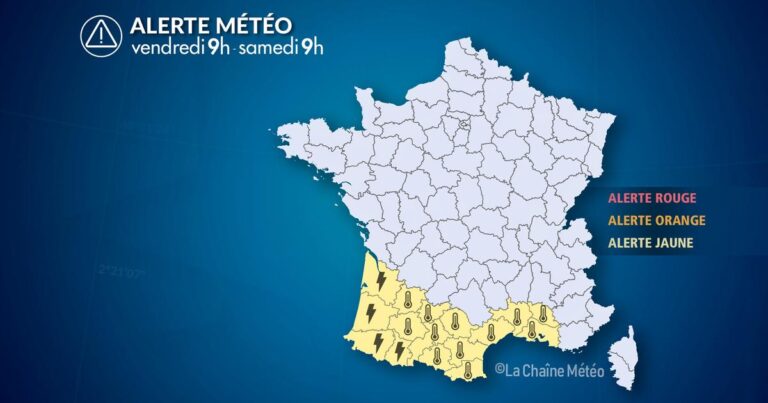 Alerte Météo : Chaleurs intenses dans le sud, orages violents en Nouvelle-Aquitaine