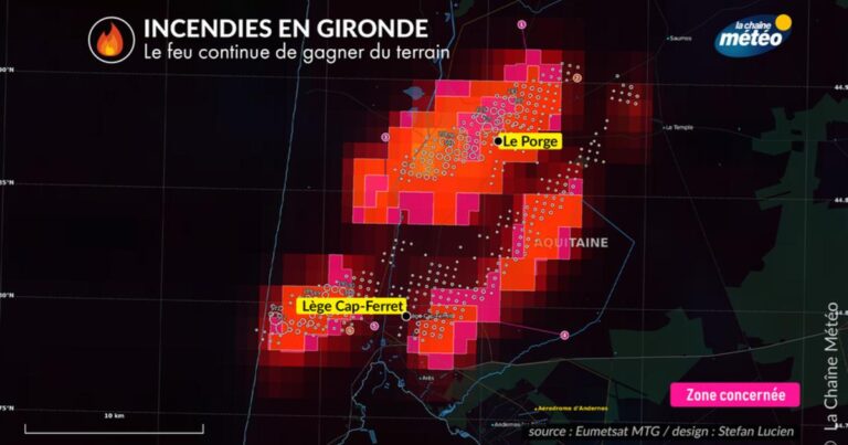Incendies en Gironde : évacuation de la presqu’île du Cap-Ferret en raison du feu.