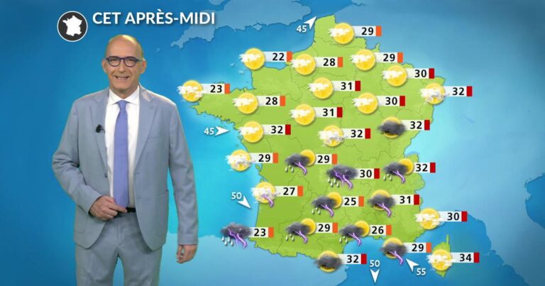 Orages au sud de la France, ciel dégagé au nord : conditions météorologiques contrastées.