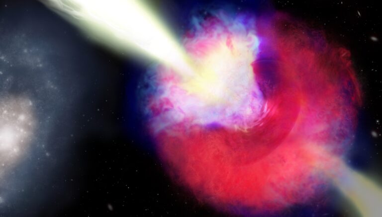 Un sursaut gamma long détecté par des astronomes, révélant des informations sur l’univers.