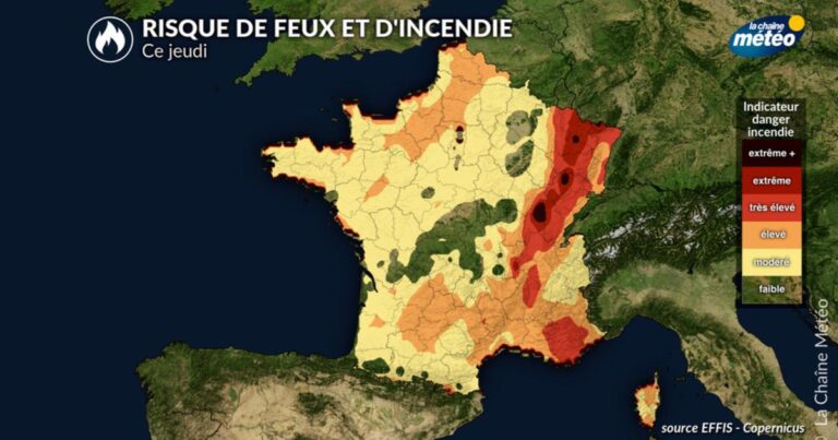 Risque d’incendies en Aquitaine, alertes renforcées dans le nord-est ce jeudi.