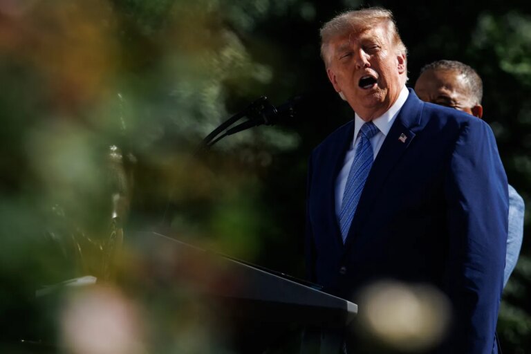Washington impose des surtaxes douanières à une soixantaine de pays concernés.