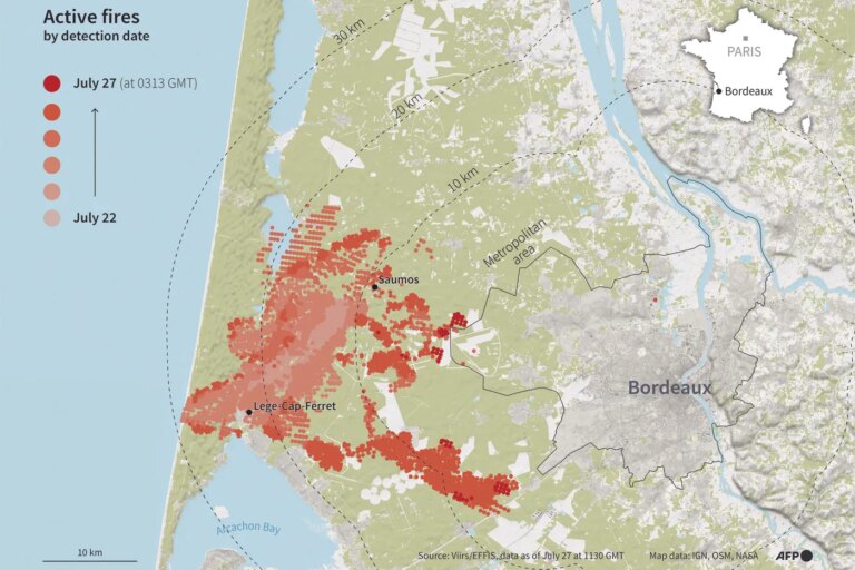 Incendies : Suivez l’évolution en temps réel avec Feuxgironde, NASA et Effis