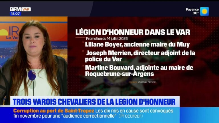 Trois Varois reçoivent la Légion d’Honneur pour leurs contributions à la société.