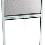 Roll-Up Mosquito Net pour fenêtres en aluminium : dimensions 170 x 160 cm, couleur blanche.