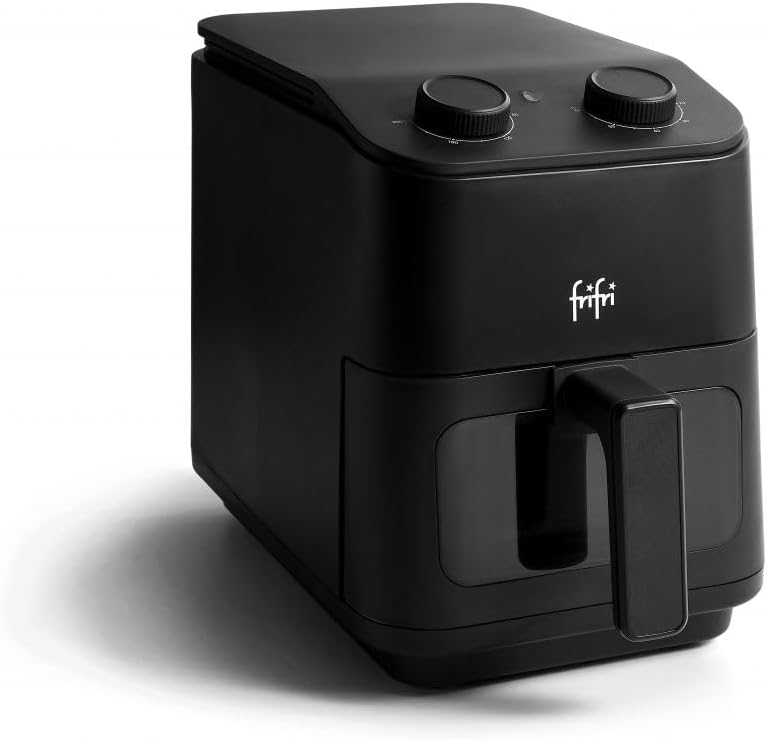 Frifri Airfryer Slim 5L : technologie Cyclonic Airflow et minuterie de 60 minutes intégrées.