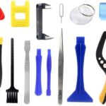 Jeu d’outils de réparation de téléphone 17 en 1 adapté pour plusieurs marques de smartphones et tablettes.